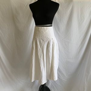 Gap White Linen A-line Skirt